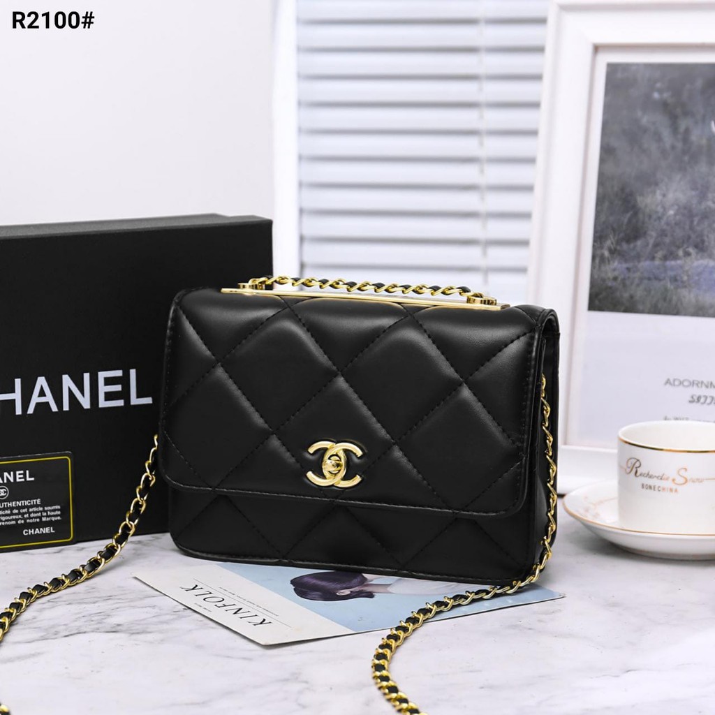 READY TAS WANITA CH Flap Woc Shoulder Bag Include Box R2100G