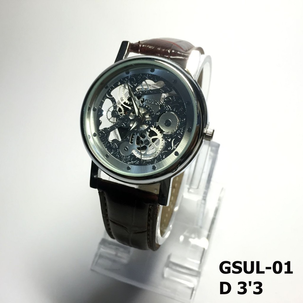 Jam tangan pria guess skeleton premium - GSUL-01