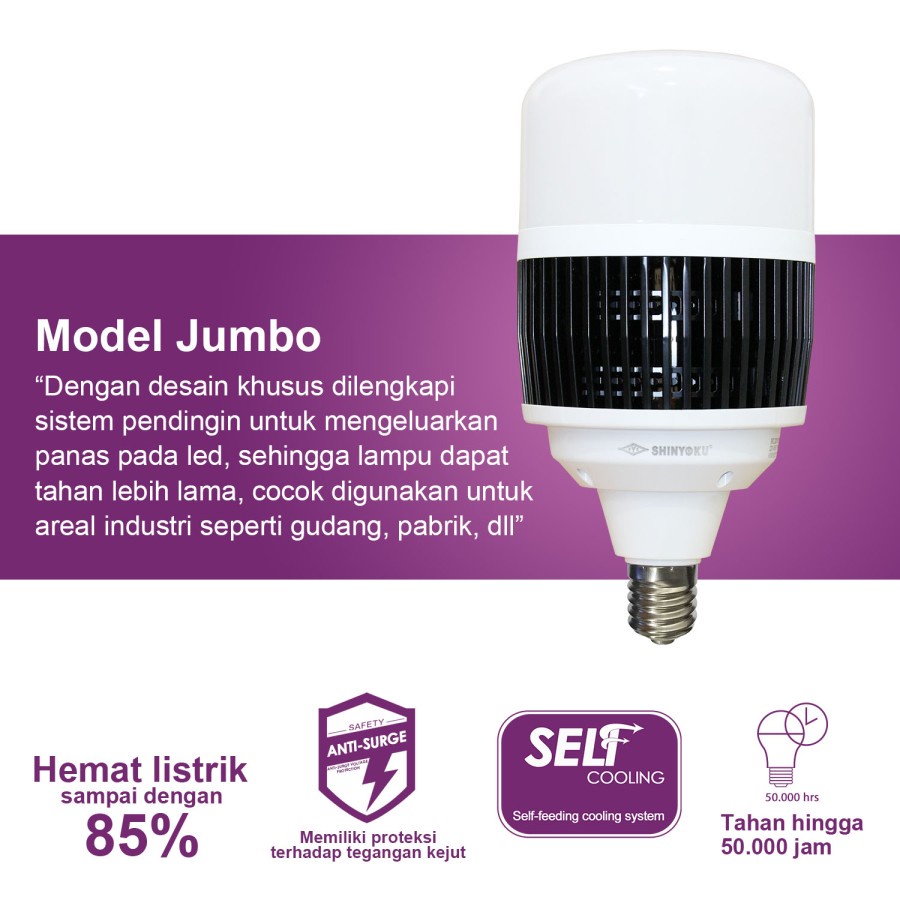 Lampu Led Shinyoku 60 Watt E40 / Lampu Jumbo Shinyoku 60w / Lampu Bohlam 60 Watt / Lampu Led 60w