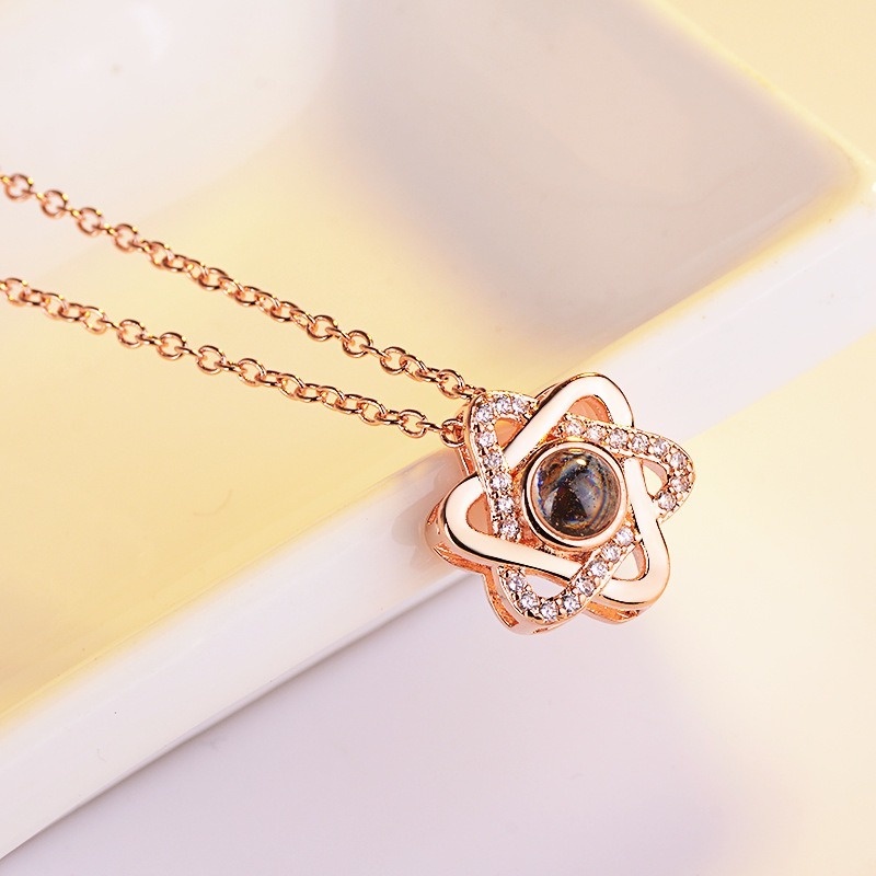 [Ready Stock]Fashion 925 Silver Plated Diamond Six-Pointed Star Pendant Necklace