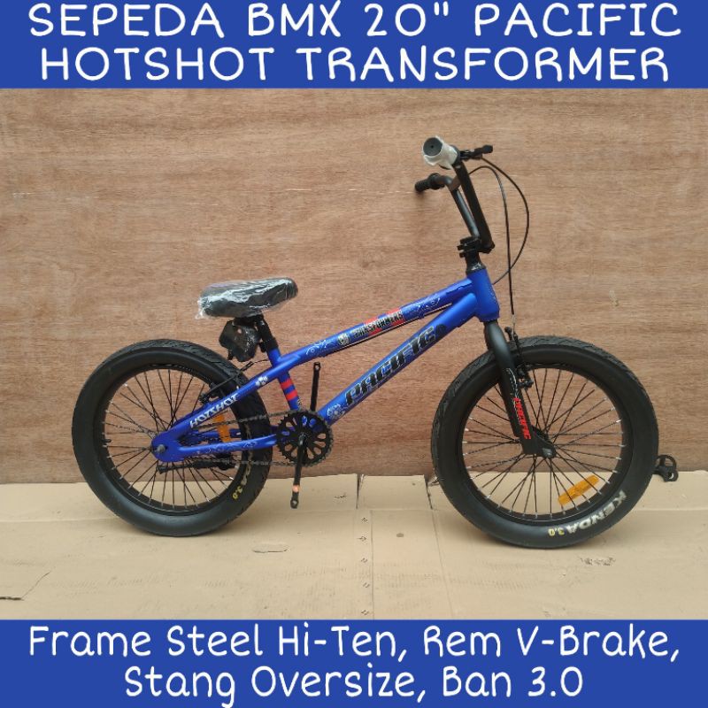 Sepeda BMX 20 Inch Pacific Hotshot Transformer, Steel Hi-Ten, Rem V-Brake, Ban 3.0