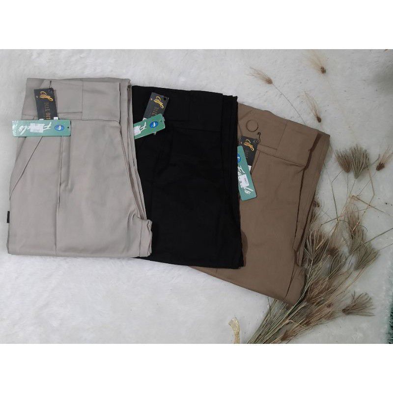 Celana Panjang Wanita Bahan Katun Twill Combed Premium - Celana Kerja Wanita Katun Tebal Halus - Baggy Pants Twill Combed Premium