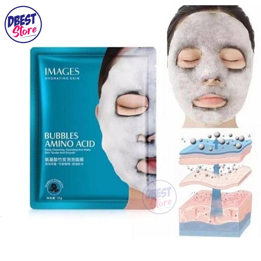 DBEST - [ BISA COD ] IMAGES BUBBLES AMINO ACID FACE MASK / MASKER JERAWAT AMPUH MENGHILANGKAN JERAWAT