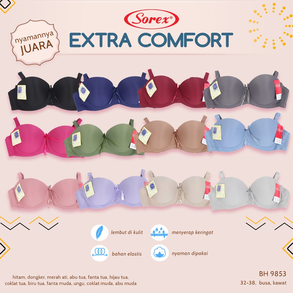 Bra SOREX Setengah Cup 9853 | Sorex BH Half Cup Sorex Pori Wanita Dewasa | Open Sorex