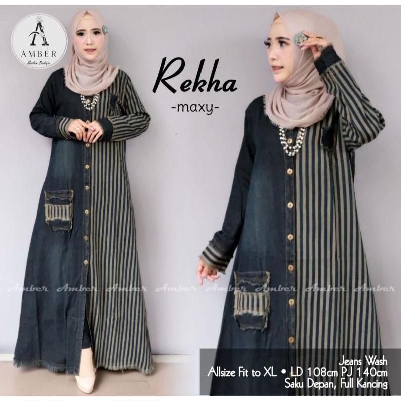 GAMIS JEANS TERBARU 2022 UNTUK WANITA MUSLIMAH DEWASA  BAJU MAXY  KEKINIAN  MODIS DAN TERPOPULER DEN