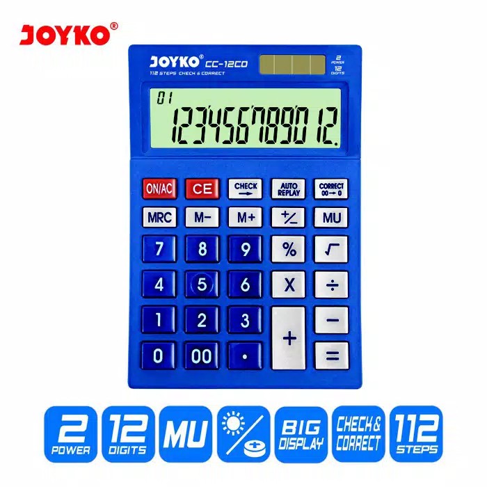 

Kalculator /Joyko CC-12 / Kalkulator 12 Digit / Check Correct
