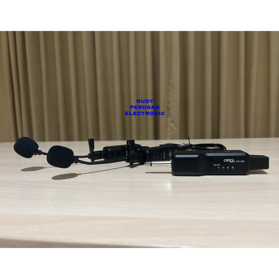 MICROPHONE WIRELESS CLIP ON MIC MIK JEPIT KANCING CAROL ES-383L