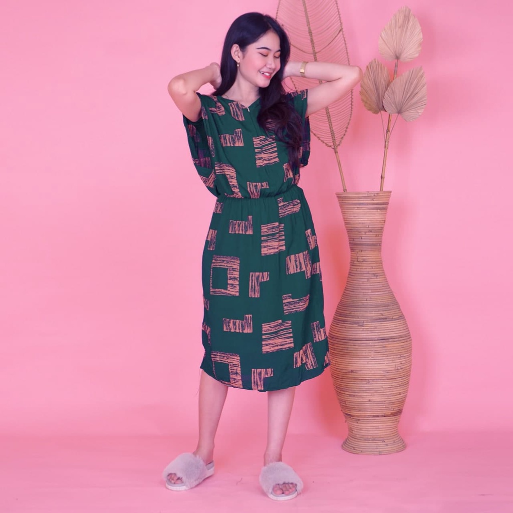 DASTER MANOHARA SANTUNG PAKAIAN BAJU TIDUR MURAH KEKINIAN BATIKWARNA-MHS Wooden Hijau