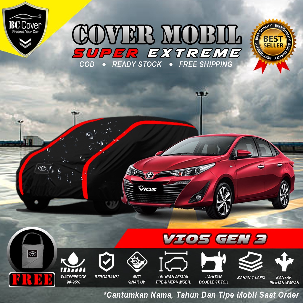 Body Cover Mobil Sedan Vios Waterproof / Sarung Mobil Toyota Vios Outdoor / Selimut Tutup Sedan Vios Gen 3 Penutup Mantol Kerudung Mantel Vios Limo Waterproof Outdoor Anti Air