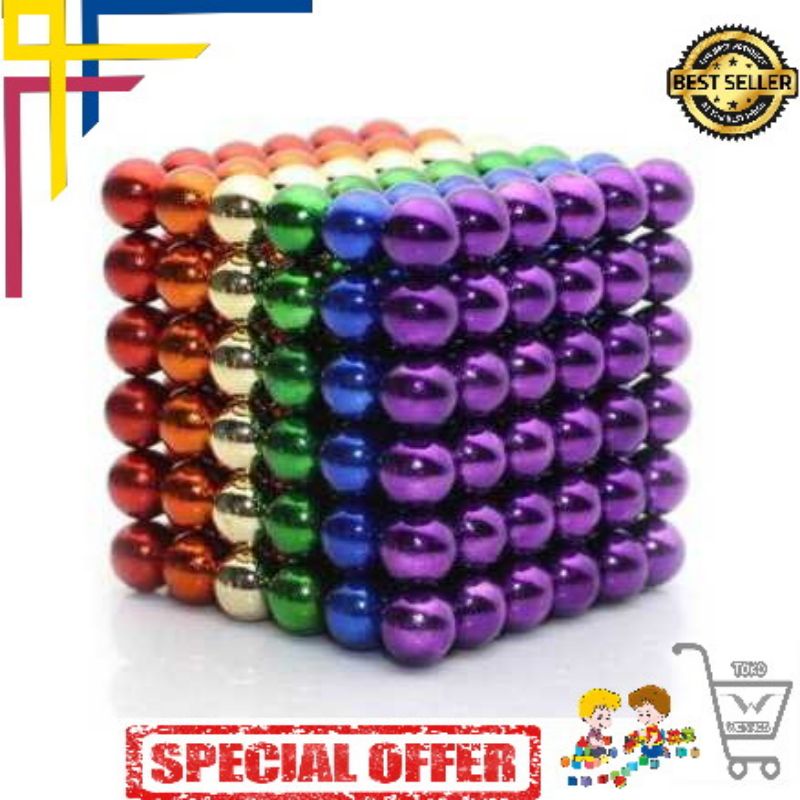 Mainan Anak Anak Murah Magnetic Stick Bucky Balls Steel Sudah Termasuk Box Bulat