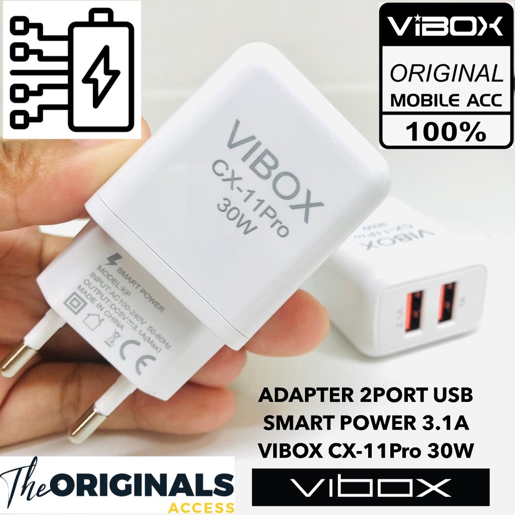 1pcs~Travel Adaptor Batok charger CX-11 Pro 2USB Adaptor real 2.1a original vibox