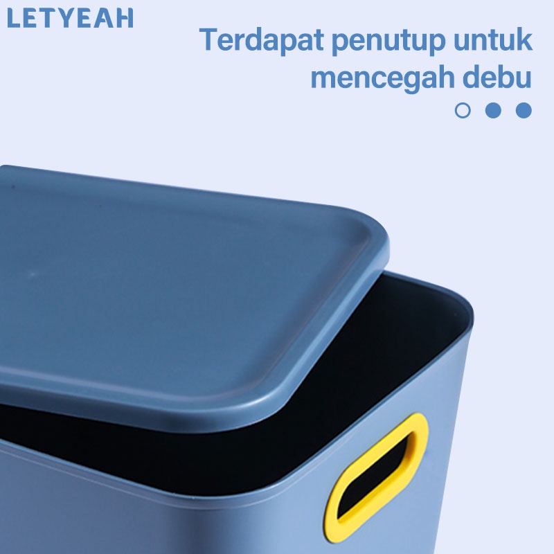 letyeah Storage box organizer dengan penutup anti debu / kotak penyimpanan bin pantry serbaguna