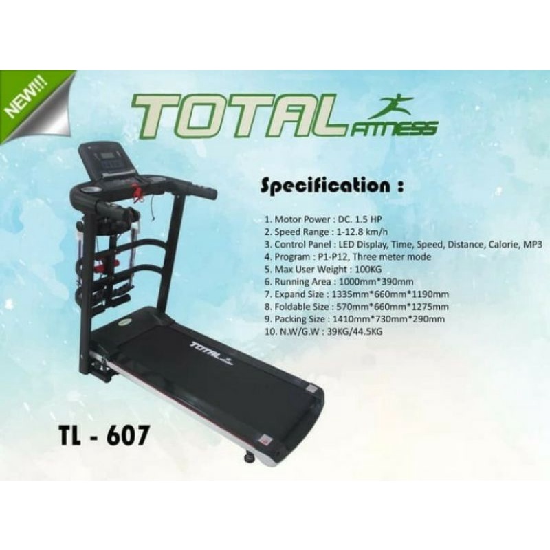 Treadmill Elektrik TL 607 4 Fungsi / TL607