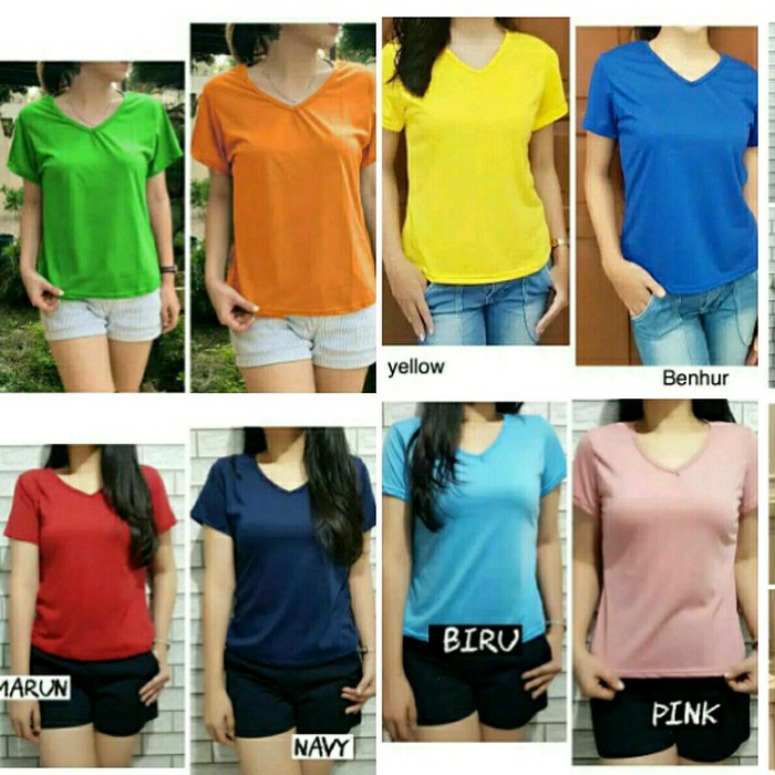 baju harian/kaos remaja/atasan wanita/baju bermain polos murah/jalan | fika