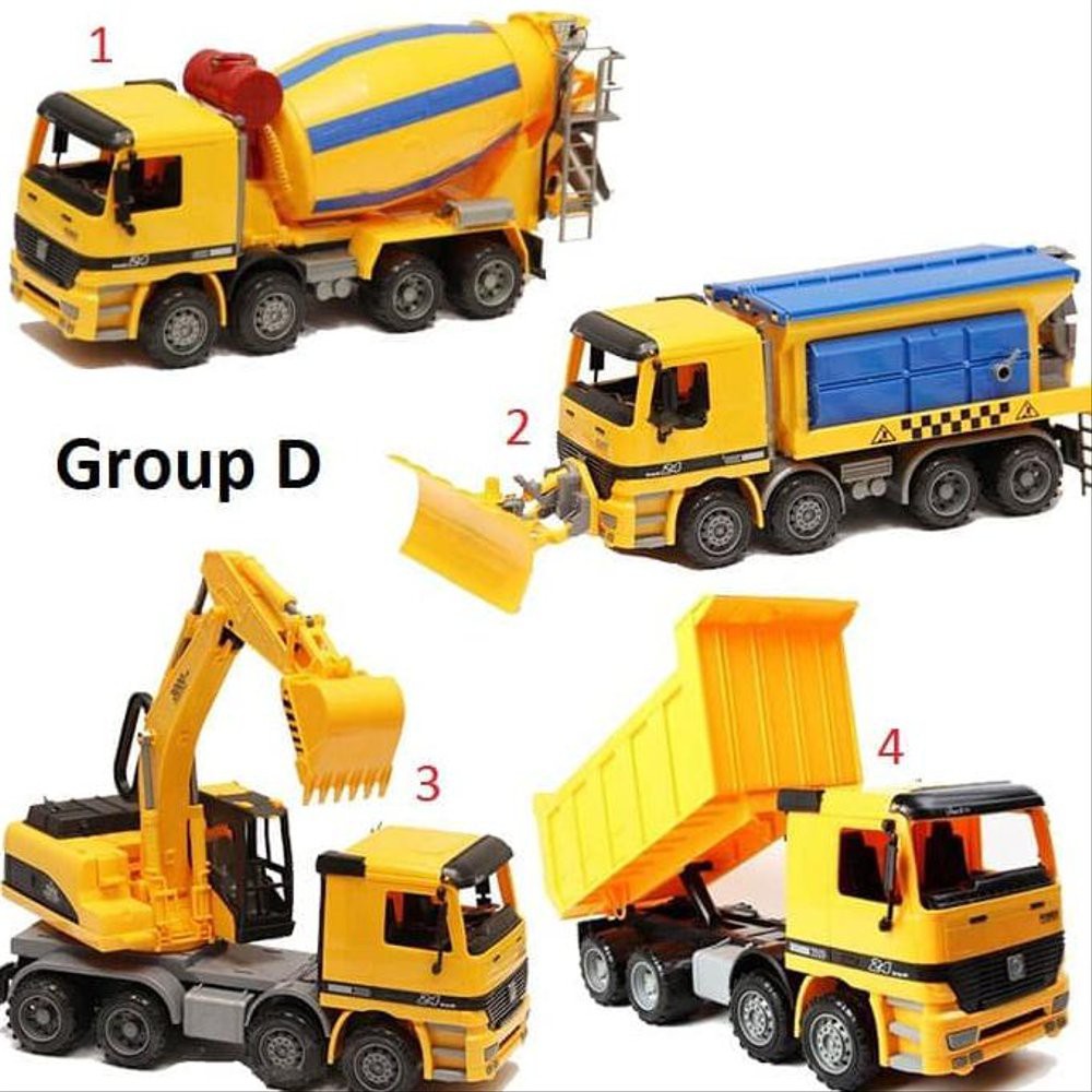 Mainan Mobil Truck Plastik Contruction 6 pcs 1 Set