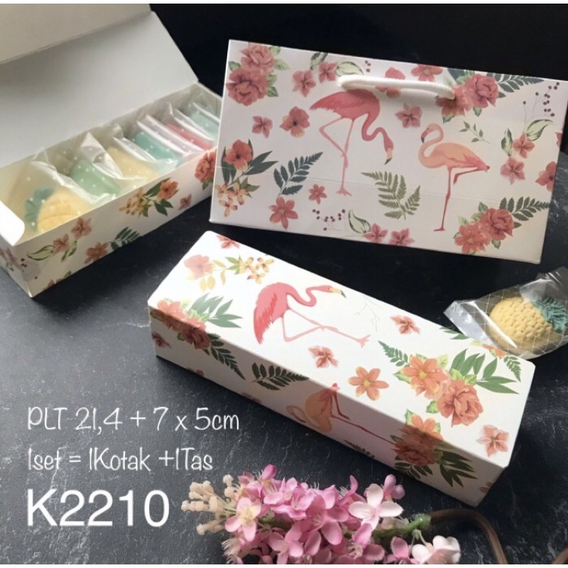 

(5set) K2210 Kotak +Paper Bag Flamingo Nastar Packaging Dus Kue Serbaguna K22