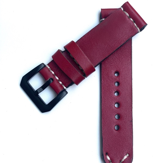 Strap Tali Jam Tangan kulit Sapi Asli vintage maroon handmade