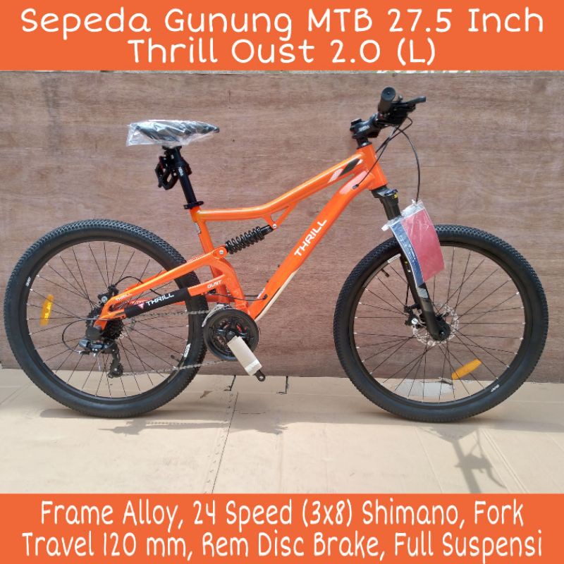 Sepeda Gunung MTB 27.5 Inch Thrill Oust 2.0 New Alloy 24 Speed Shimano