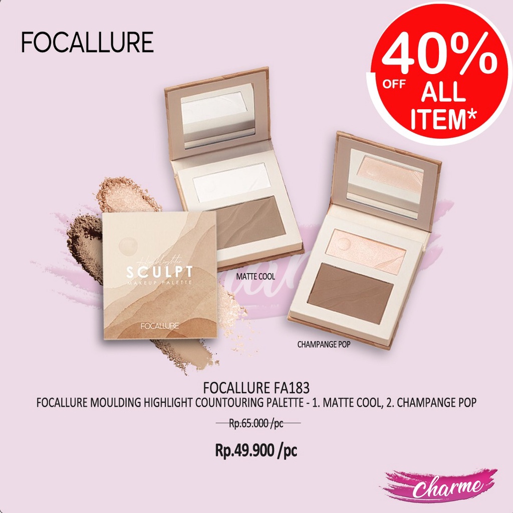 (READY &amp; ORI) Focallure Moulding Highlight Contouring Palette FA183 FA 183 highlighter bronzer waterproof terbaru viral