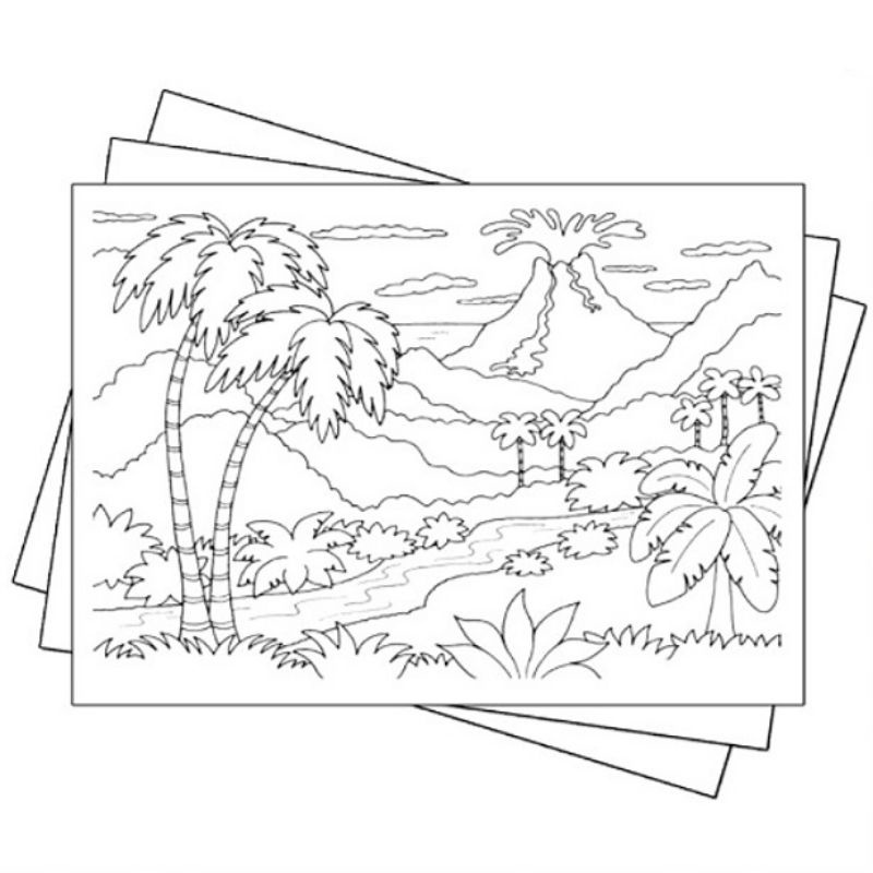 

Gambar Sketsa Mewarnai Pegunungan Indah / Seketsa Lukis Pegunungan / Mountains Drawing