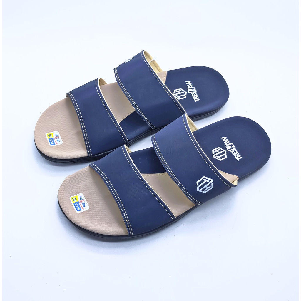 Sandal Selop Pria Treshaw Dua Warna Keren | Sandal Distro | Sandal Kekinian