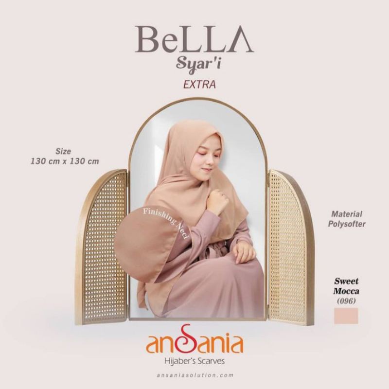 Bella Square Jumbo Syari 130 X 130 by Ansania Suare Hijab-Sweet Mocca