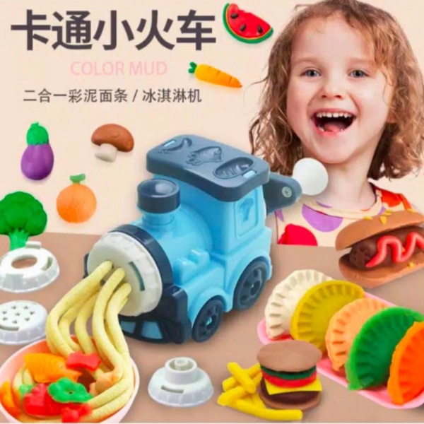 

~ Anak TRAIN Mainan Random DIY Jual Warna Mesin - Cetakan CLAY CARTOON Berkualitas Plastisin/Playdoh