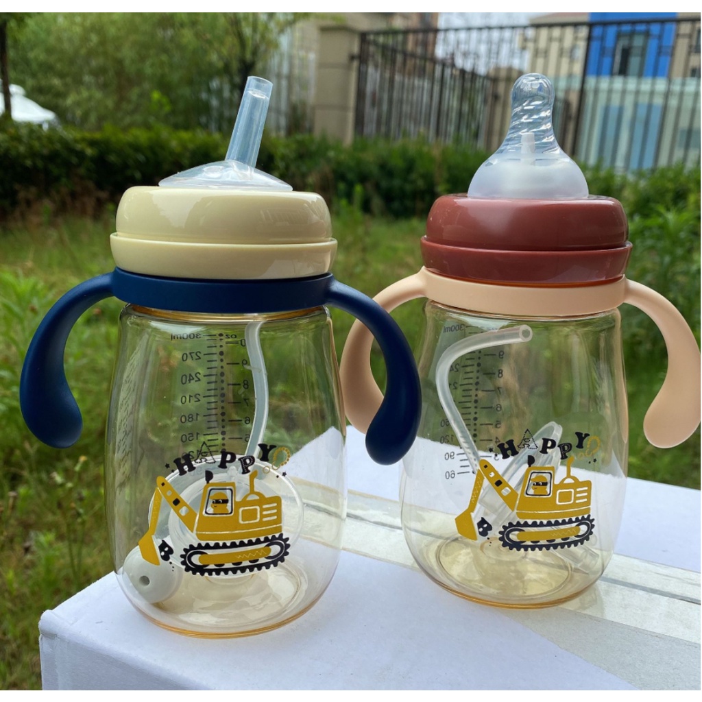 [SmallBell Shop]Karakter rabbit Bear Tutup Clip/Botol Jerami Anak/Botol Minum Anak/import/botol Kartun 280-450ML/