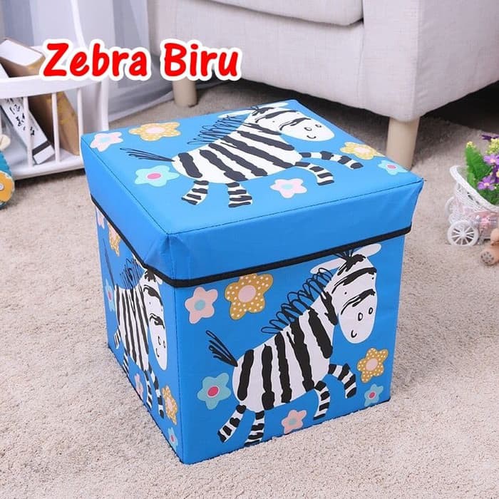 Alfaindo Animal Storage box  Storage Stool  Tempat Mainan Ukuran 30cm  Brg Hantu Biru SB004