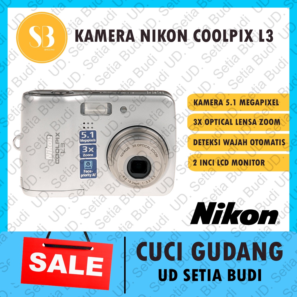 Kamera Pocket Nikon Coolpix L3 Baru dan Asli Cuci Gudang