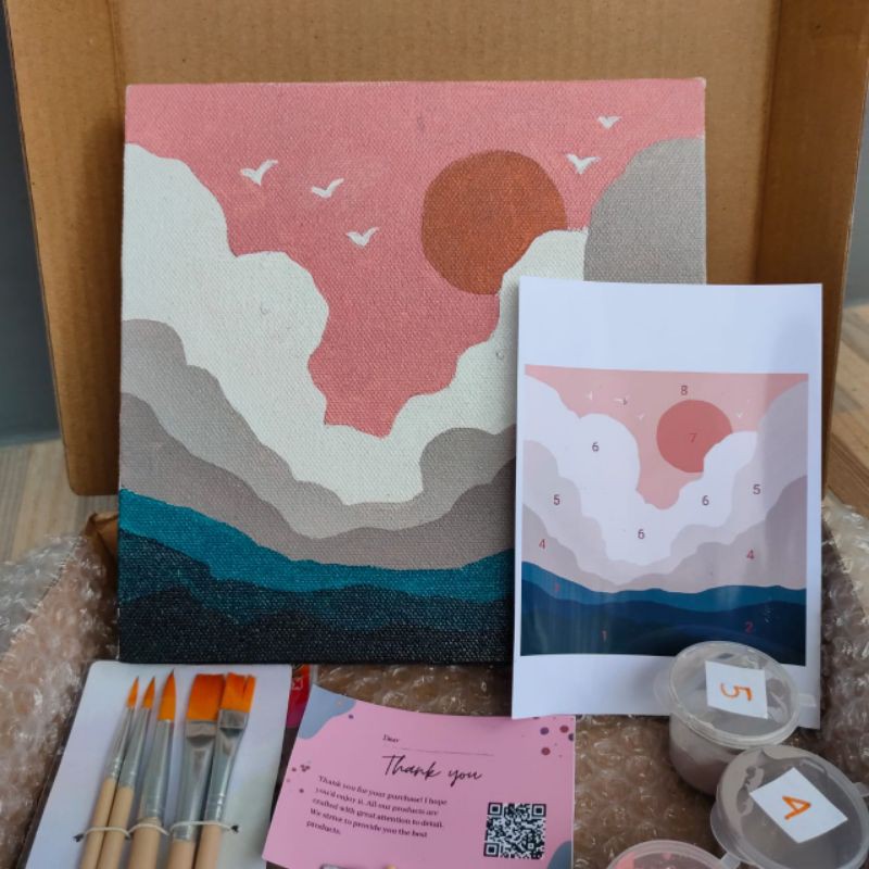 

12.12 SALE ! Paint by Numbers / Painting Mountains and Clouds / Clouds / Painting