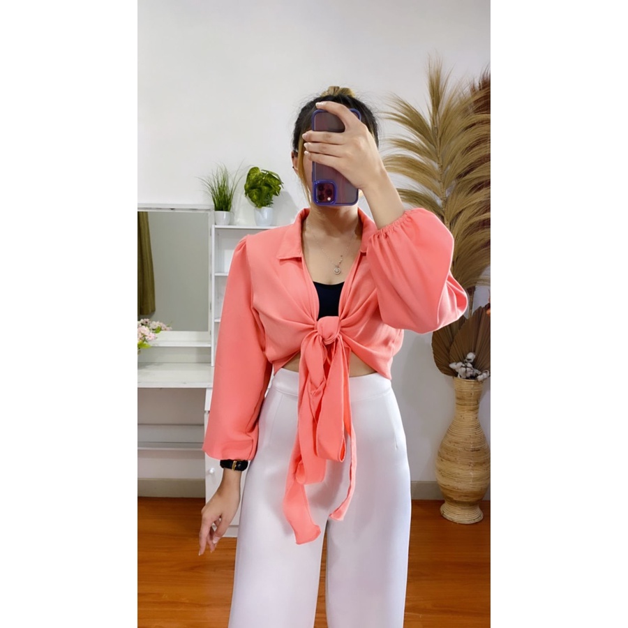 Rx Fashion - Angelie Wrap Top / Angel Wrap Top / Loly Top Basic / Kalea wrap top / desita crop wrap blouse / atasan wanita - NN