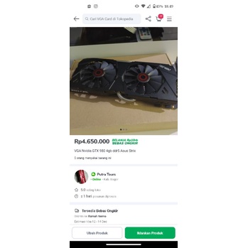 VGA Nvidia GTX 980 4gb ddr5 Asus strix