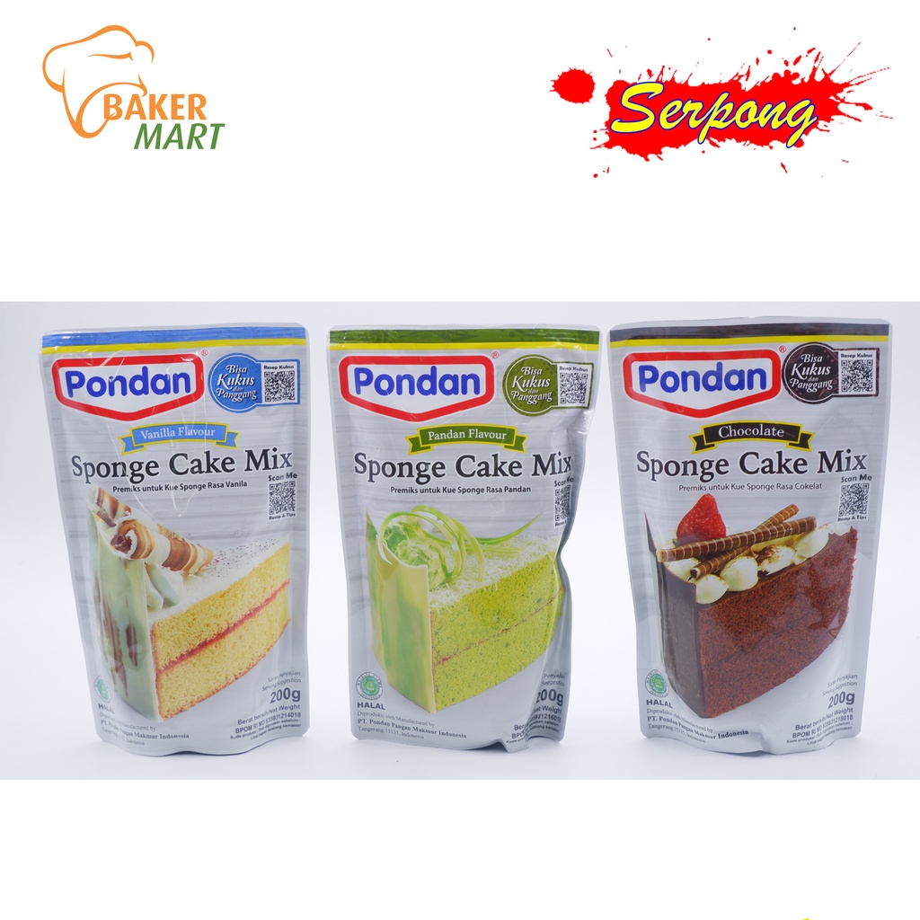 

Pondan Sponge Cake Mix Pouch 200gr
