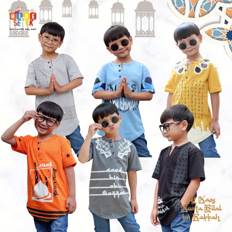 Kurta Set Kaos Bilal Bin Rabbah Anak Laki Laki - Koko Setelan Celana Panjang Lakilaki - Baju Cowok B