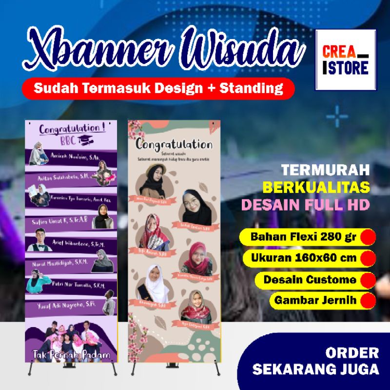 X Banner/Spanduk Berdiri - Ucapan Wisuda Kekinian