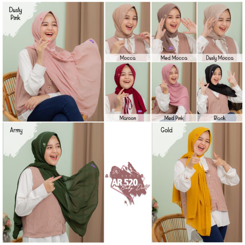 Arrafi Hijab Kode Ar 520 | Prasmina Pashmina tali Arrafi