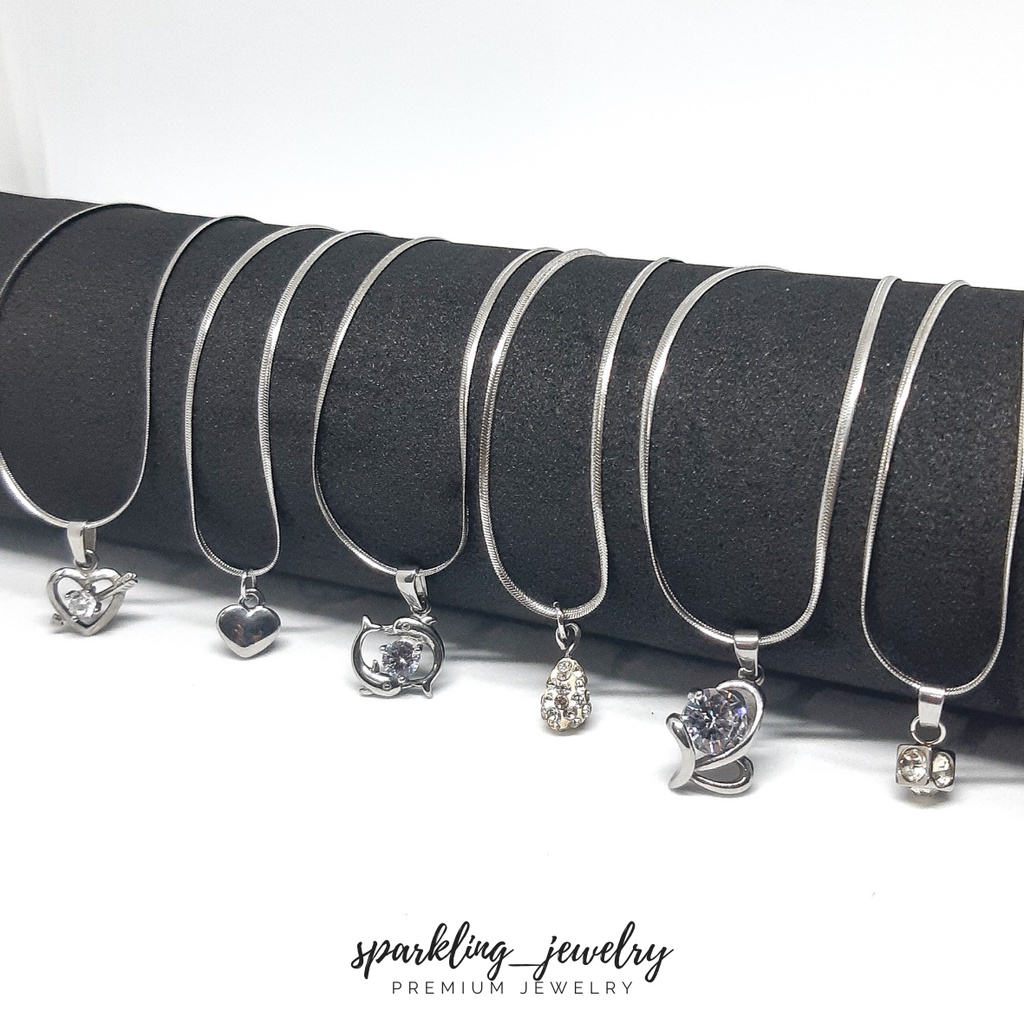 Besi Putih Asli_Kalung Wanita Fluffy