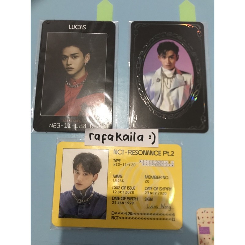 PHOTOCARD OFFICIAL LUCAS NCT WAYV YEARBOOK AC ID CARD