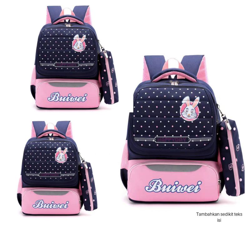 Ransel Anak Sekolah Paud Tk Sd Perempuan Motip Kepala Kelinci Totol Terkini 2021 Laris Manis