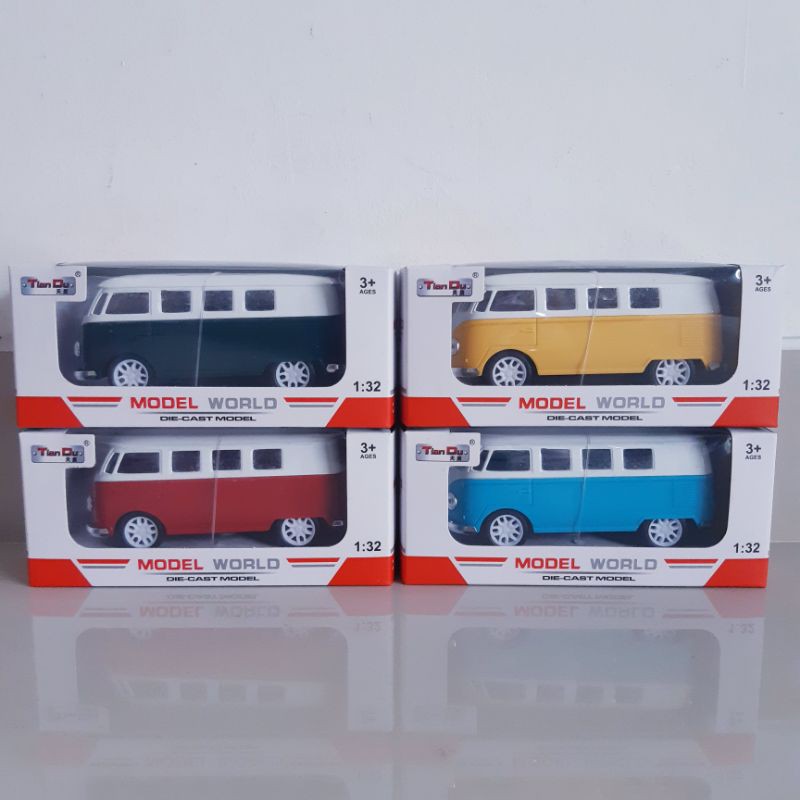 Diecast Mobil VW Comb1 Alloy - Mainan Miniatur Volkswagen Car Klasik