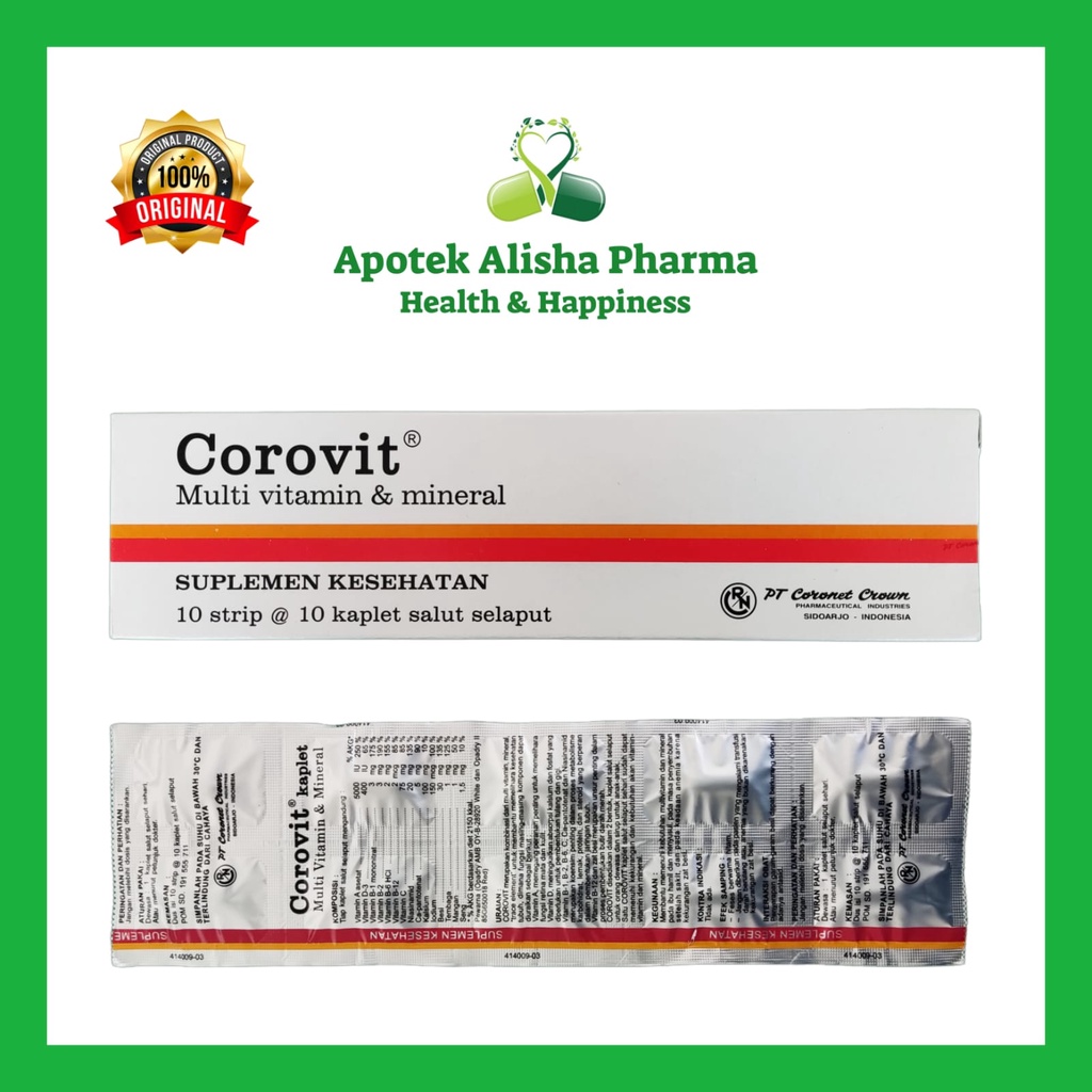 Corovit Tablet (Strip 10tablet)-Multivitamin Mineral/Nafsu Makan/ Koropit tablet