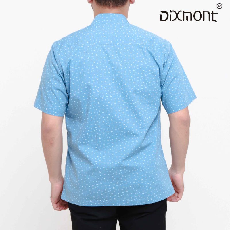 Dixmont Kemeja Pria Basic Formal Motif Lengan Pendek Hem MS00321