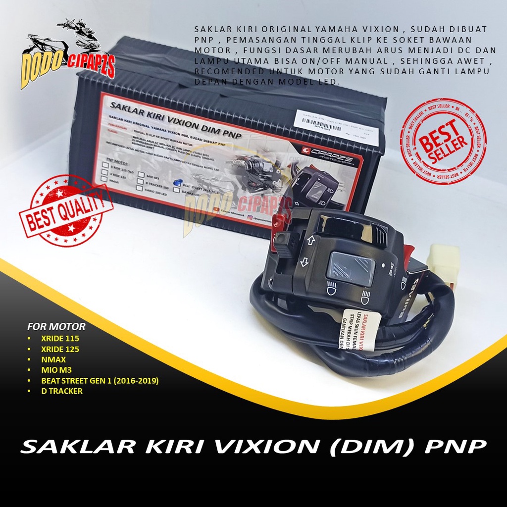 Saklar kiri Vixion DEM PNP X-Ride 110,115 old x-ride 125 beat street mio m3 nmax gen 1