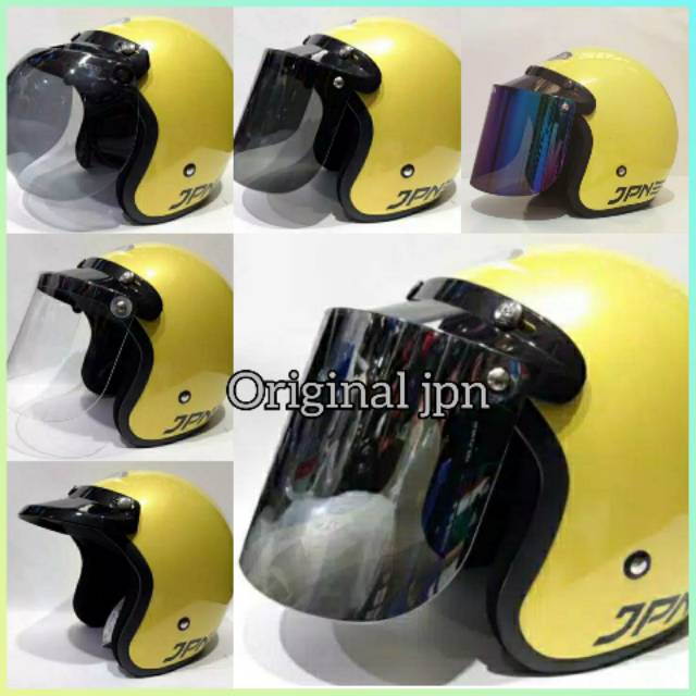 Helm JPN ORIGINAL Kuning Lemon Kaca Datar