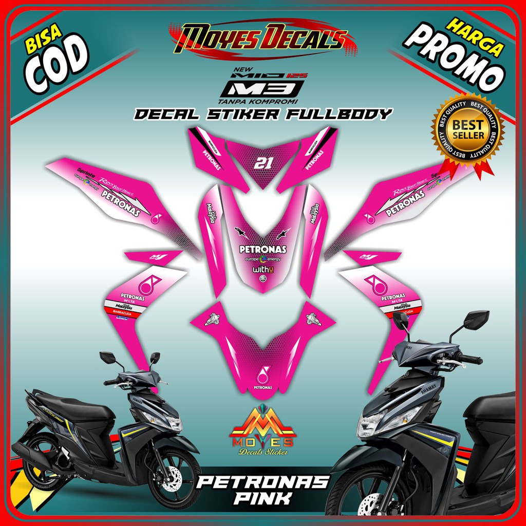 stiker mio m3 pink fullbody-decal stiker mio m3 fullbody-stiker motor mio m3-spec b