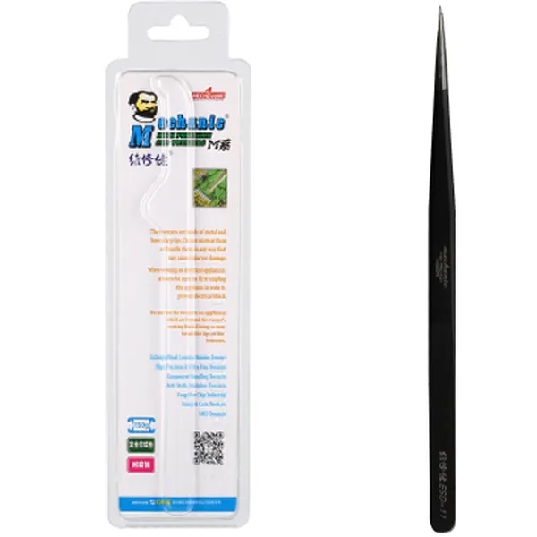 MECHANIC Pinset High Quality SMD Class M ESD-11 Anti Statik Tweezers Black/Hitam Original