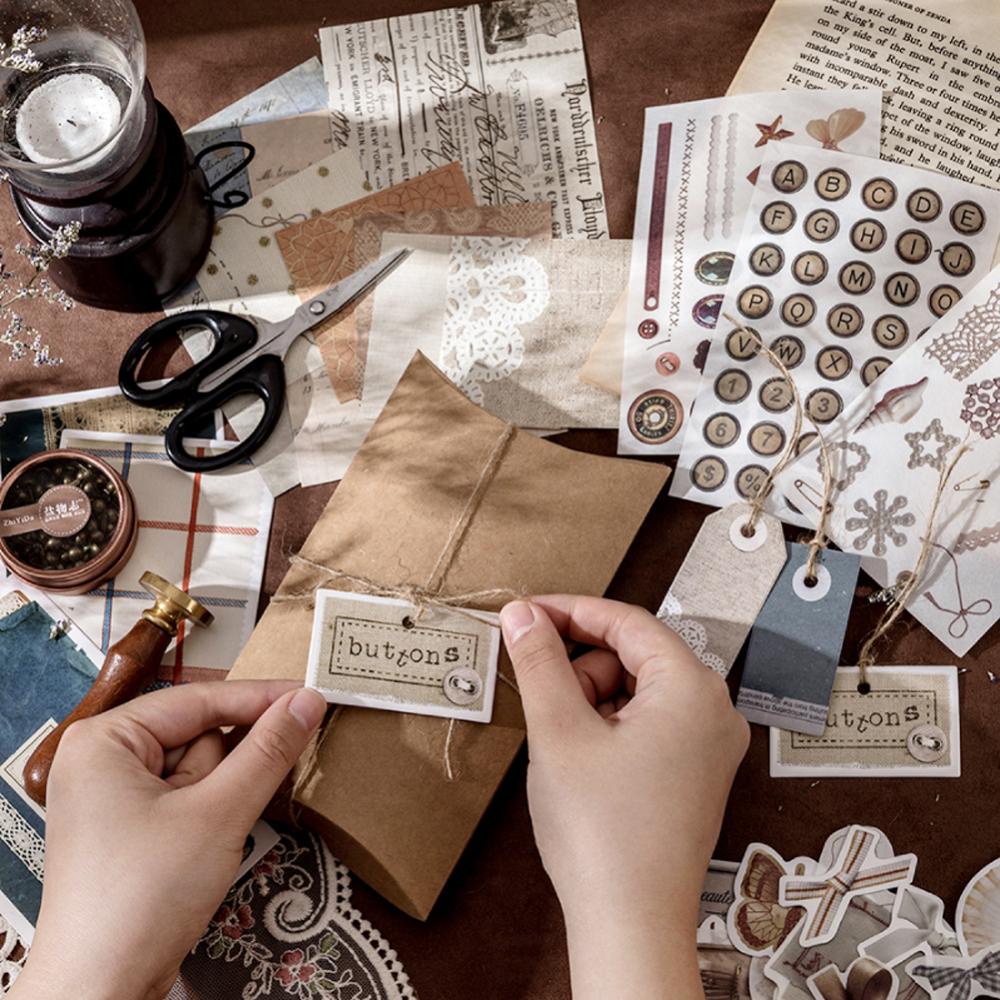 Timekey 30pcs / Pak Stiker Kertas / Selotip Washi Vintage Retro Motif cannot miss it A6K5 Untuk Dekorasi Scrapbook DIY