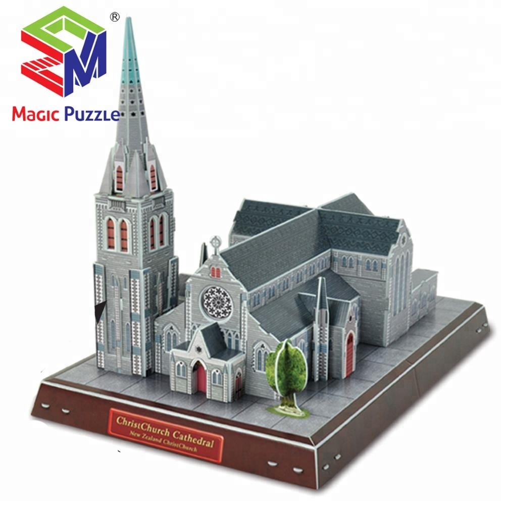 Miniatur Bangunan Gereja - CHRISTCHURCH CATHEDRAL - 3d Puzzle G168-16 - Kado Natal - Gereja Katolik - Pazel Bangunan Bersejarah