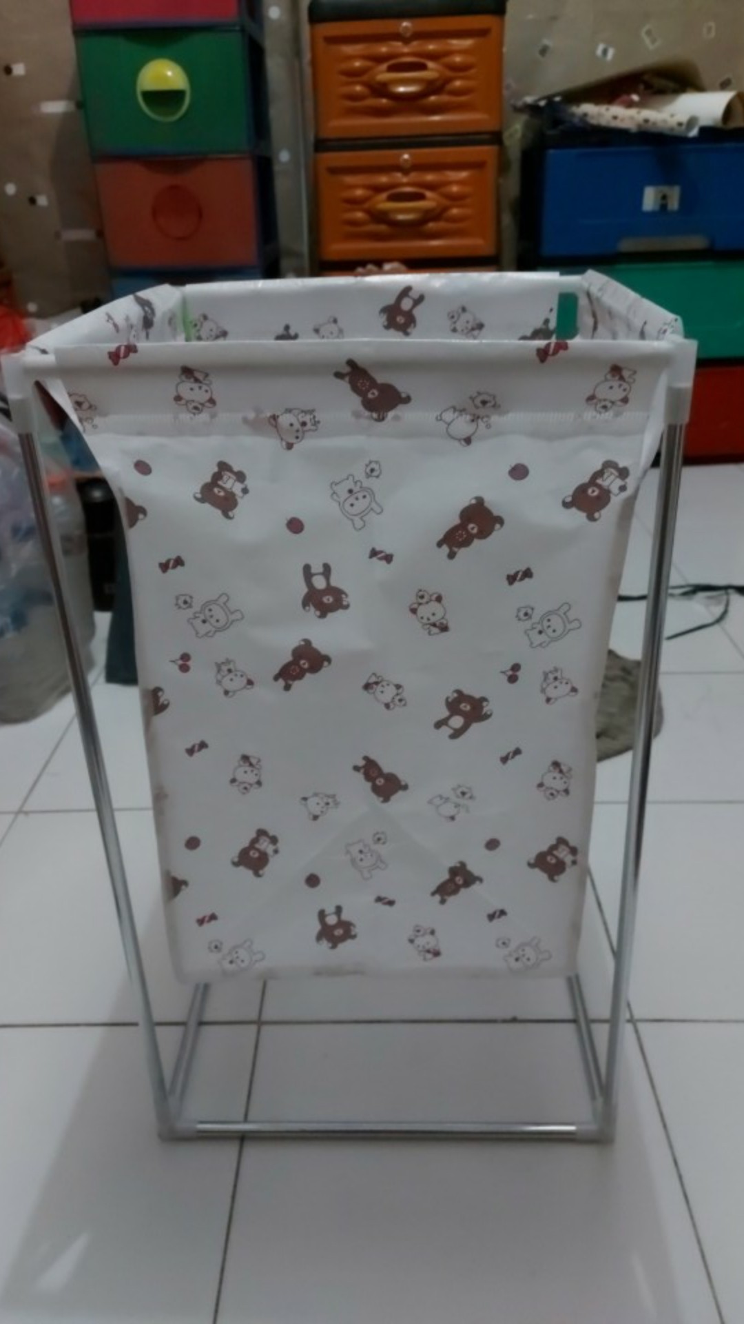 Keranjang Cucian Stand Laudry Bag Berdiri Tempat Cuci Baju Kotor Pakai